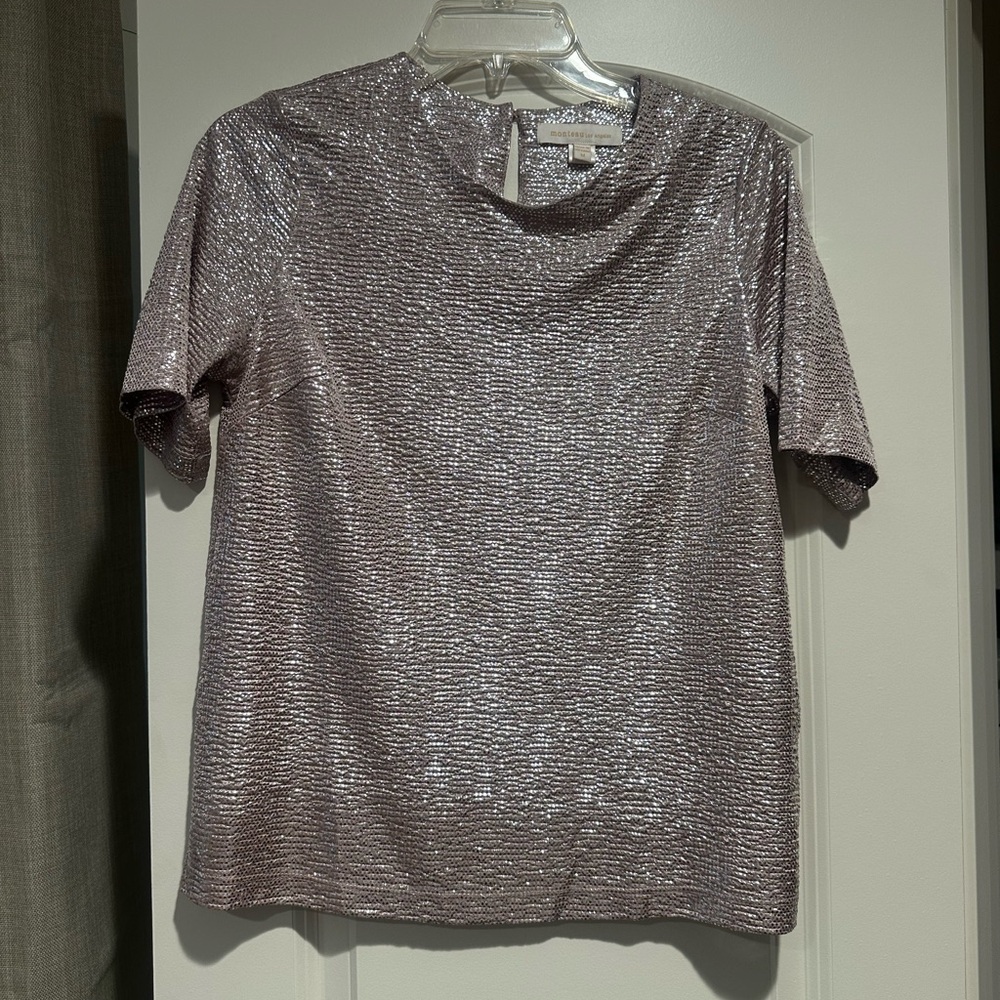 Monteau Metallic Lavender Short Sleeve Tee